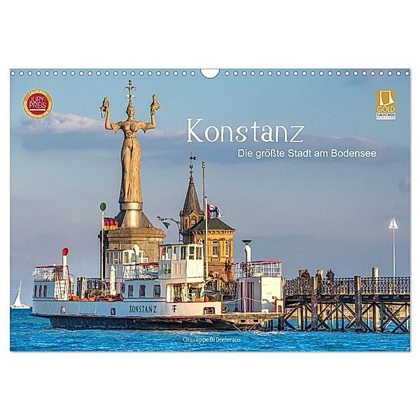 Konstanz - die grösste Stadt am Bodensee (Wandkalender 2024 DIN A3 quer), CALVENDO Monatskalender, Giuseppe Di Domenico