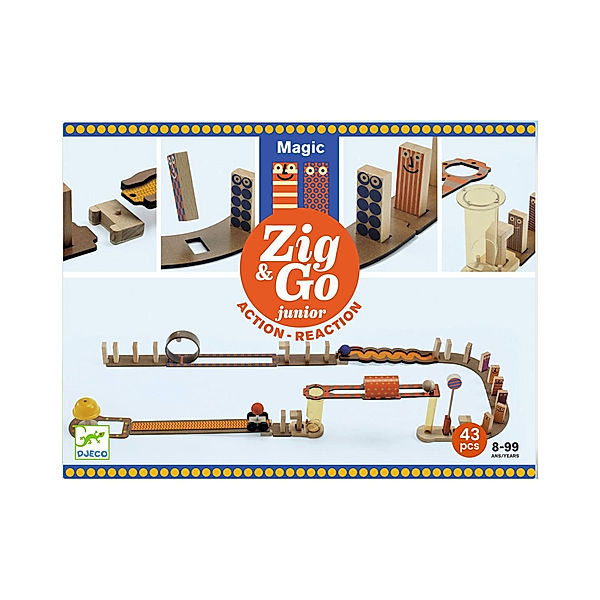 Djeco Konstruktionsspiel ZIG & GO JUNIOR - MAGIC 43-teilig