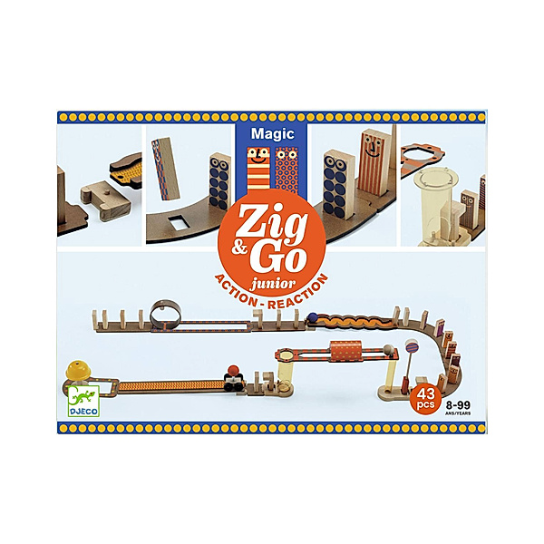 Djeco Konstruktionsspiel ZIG & GO JUNIOR - MAGIC 43-teilig