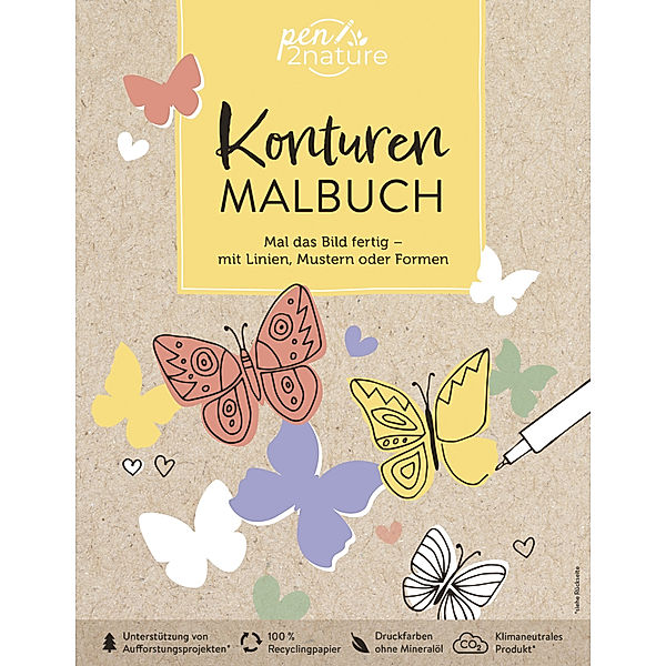 Konturen-Malbuch | Mal das Bild fertig - mit Linien, Mustern oder Formen