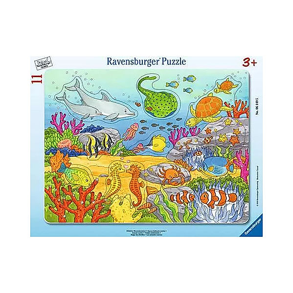 Ravensburger Verlag Konturen-Puzzle FRÖHLICHE MEERESBEWOHNER 11-teilig