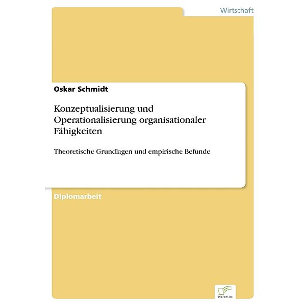 Konzeptualisierung und Operationalisierung organisationaler Fähigkeiten, Oskar Schmidt