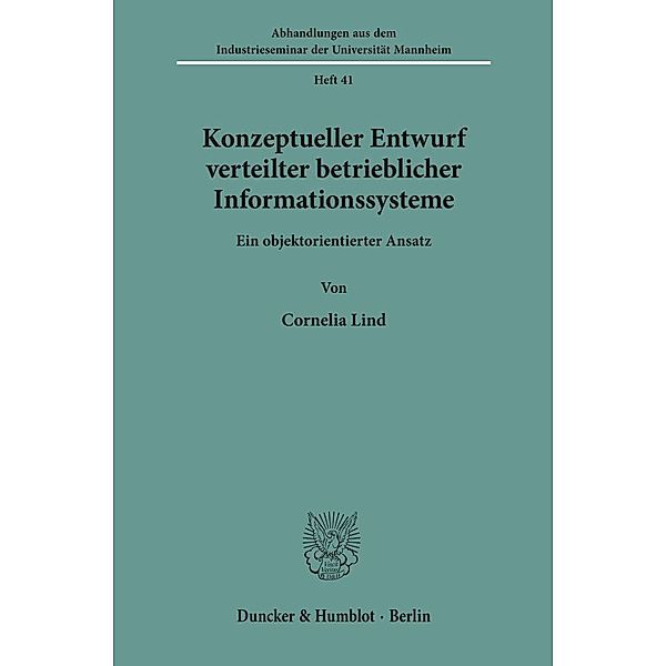 Konzeptueller Entwurf verteilter betrieblicher Informationssysteme., Cornelia Lind