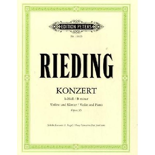 Konzert h-Moll op.35, Violine und Klavier, Klavierpartitur u. Violinstimme, Oskar Rieding