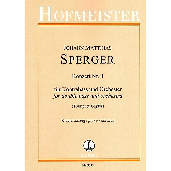 Konzert Nr. 1 für Kontrabass und Orchester / KlA, Johannes Sperger