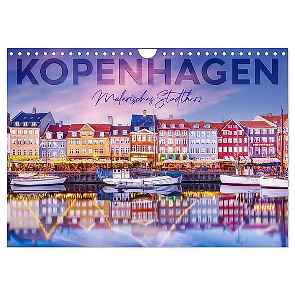 KOPENHAGEN Malerisches Stadtherz (Wandkalender 2024 DIN A4 quer), CALVENDO Monatskalender, Melanie Viola