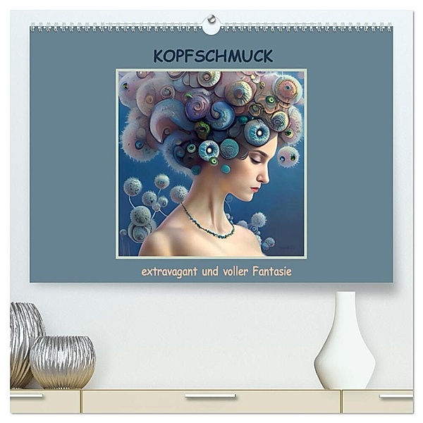 Kopfschmuck - extravagant und voller Fantasie (hochwertiger Premium Wandkalender 2024 DIN A2 quer), Kunstdruck in Hochglanz, IssaBild