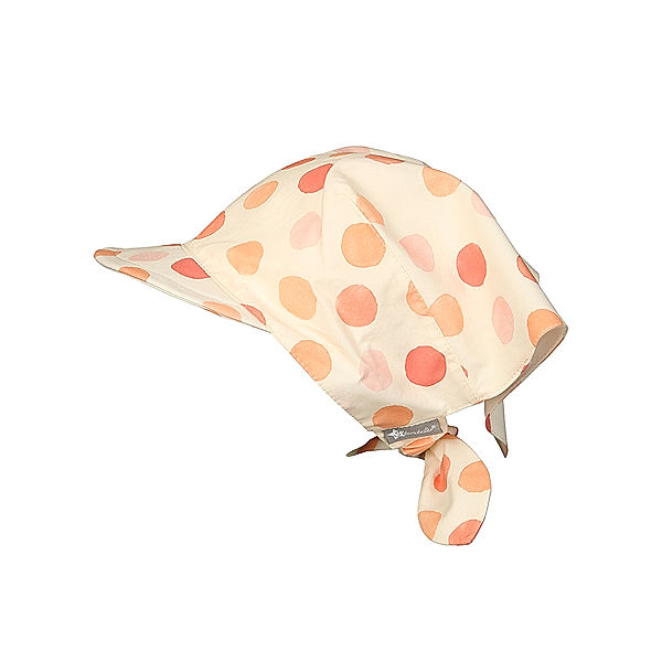 Sterntaler Kopftuch ROSA PUNKTE mit Schirm in weiß