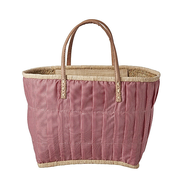 rice Korbtasche FABRIC COVERED BAG MEDIUM in pink