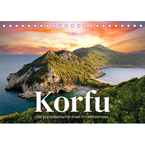 Korfu - Die paradiesische Insel im Mittelmeer. (Tischkalender 2023 DIN A5 quer), SF