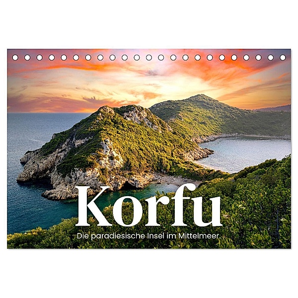 Korfu - Die paradiesische Insel im Mittelmeer. (Tischkalender 2024 DIN A5 quer), CALVENDO Monatskalender, SF