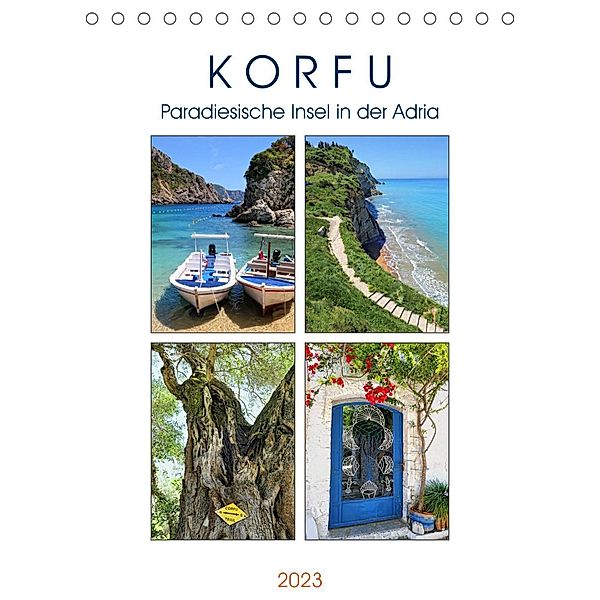 Korfu - Paradiesische Insel in der Adria (Tischkalender 2023 DIN A5 hoch), Anja Frost