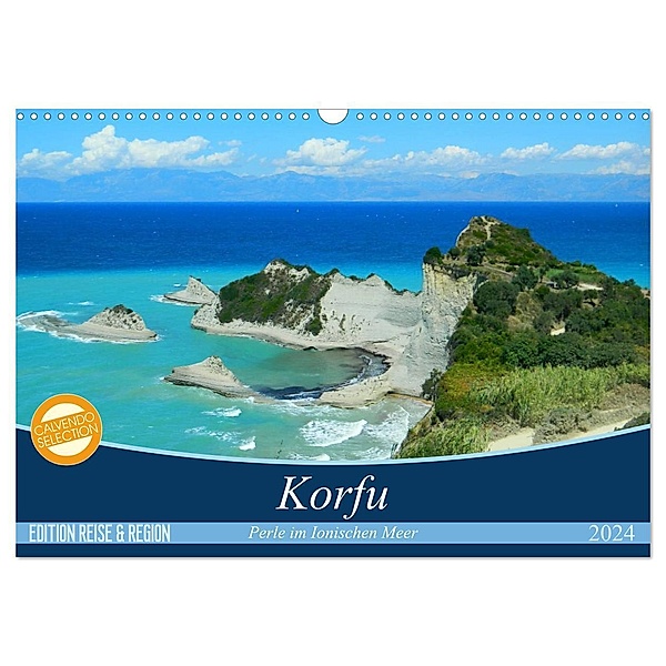 Korfu, Perle im Ionischen Meer (Wandkalender 2024 DIN A3 quer), CALVENDO Monatskalender, Carmen Vogel