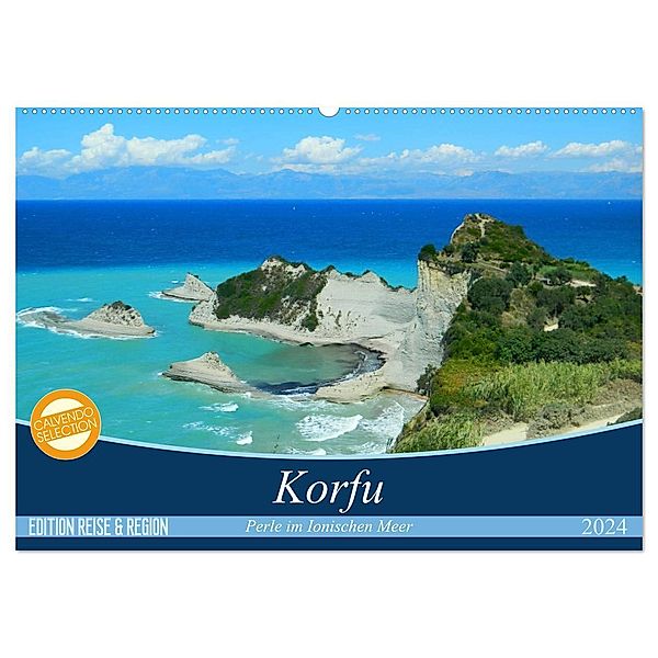 Korfu, Perle im Ionischen Meer (Wandkalender 2024 DIN A2 quer), CALVENDO Monatskalender, Carmen Vogel