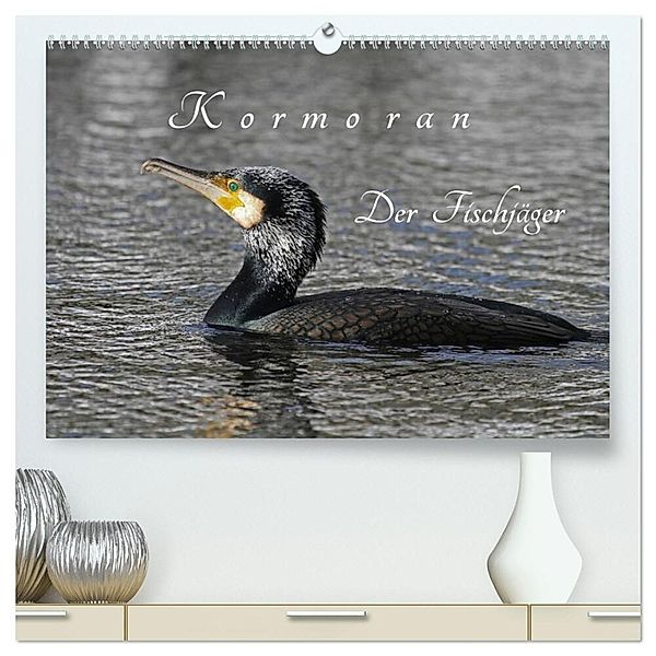 Kormoran. Der Fischjäger (hochwertiger Premium Wandkalender 2025 DIN A2 quer), Kunstdruck in Hochglanz, Calvendo, Klaus Konieczka