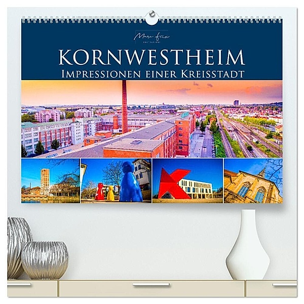 Kornwestheim - Impressionen einer Kreisstadt (hochwertiger Premium Wandkalender 2024 DIN A2 quer), Kunstdruck in Hochglanz, Marc Feix Photography