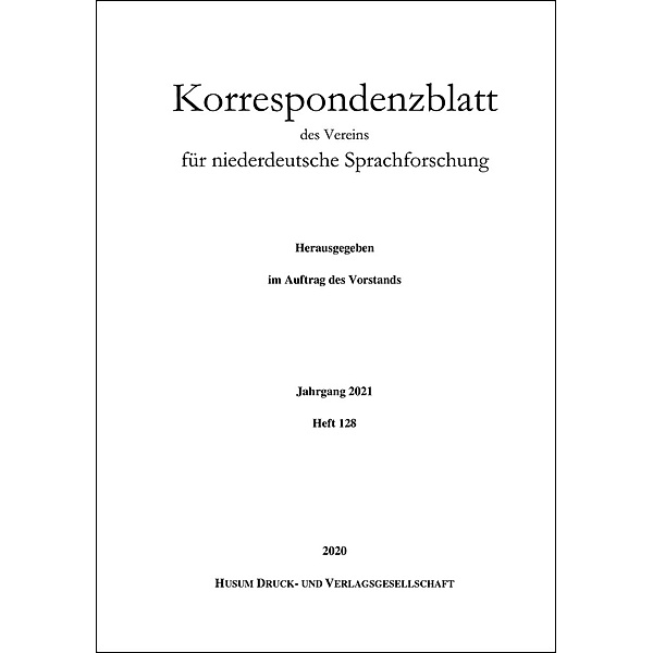 Korrespondenzblatt des Vereins für niederdeutsche Sprachforschung.H.128