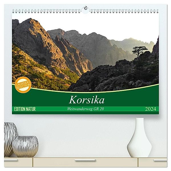 Korsika - Weitwanderweg GR 20 (hochwertiger Premium Wandkalender 2024 DIN A2 quer), Kunstdruck in Hochglanz, Carmen Vogel