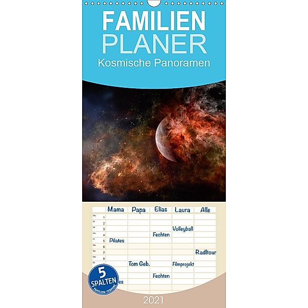 Kosmische Panoramen - Familienplaner hoch (Wandkalender 2021 , 21 cm x 45 cm, hoch), Alain Gaymard