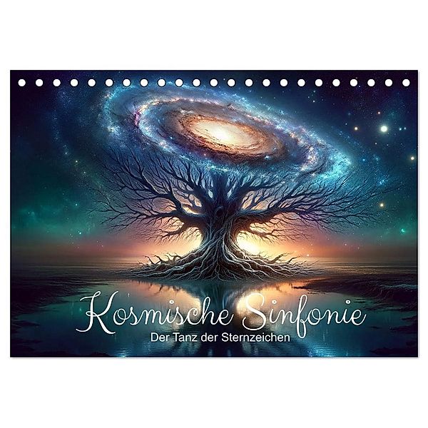 Kosmische Sinfonie: Der Tanz der Sternzeichen (Tischkalender 2025 DIN A5 quer), CALVENDO Monatskalender, Calvendo, artefacti