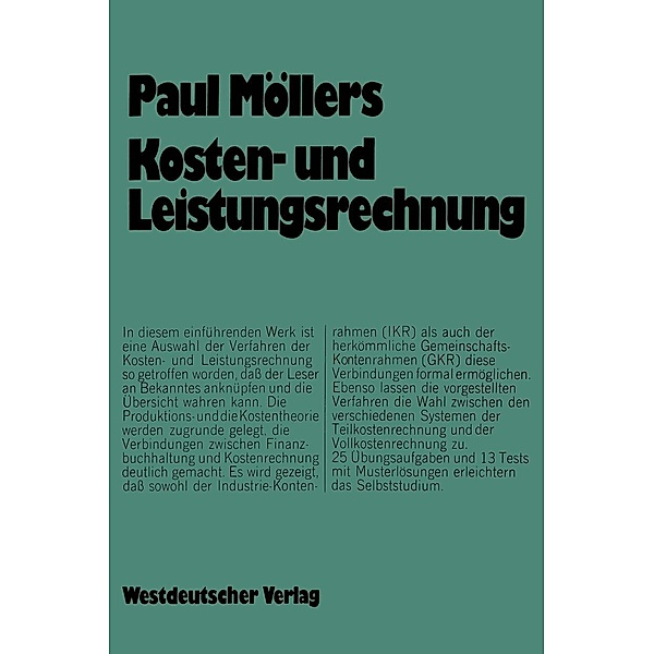 Kosten- und Leistungsrechnung, Paul Möllers