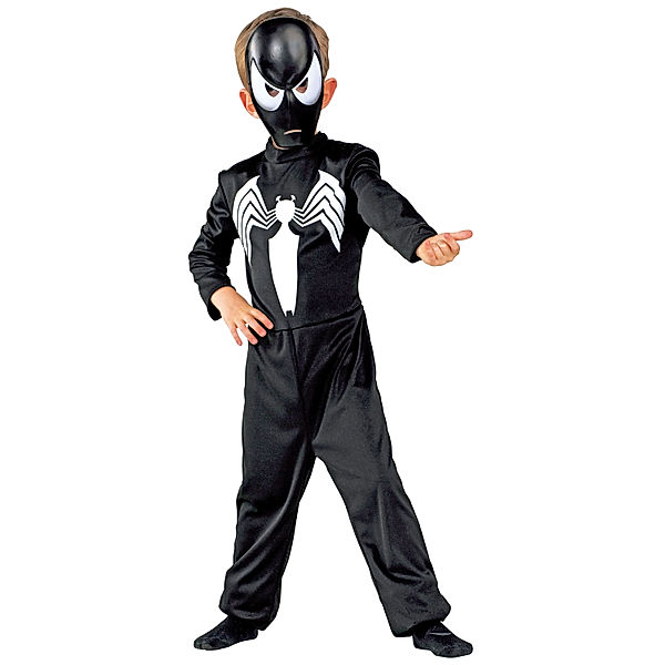 Kostüm Spiderman, schwarz, Overall, inklusive Maske, Größe 104