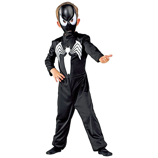 Kostüm Spiderman, schwarz, Overall, inklusive Maske, Größe 116