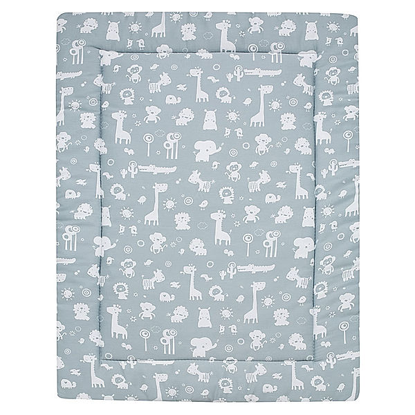 Alvi® Krabbeldecke ZOOTIERE (100x135) in blau