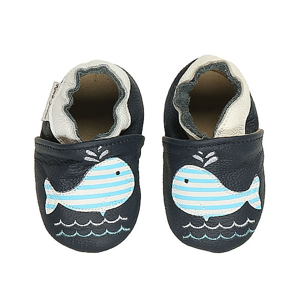 Rose et Chocolat Krabbelschuhe CLASSICZ HAPPY WHALE in marine