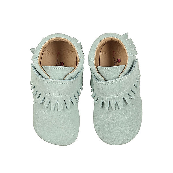 Rose et Chocolat Krabbelschuhe MOCCASINZ in mint