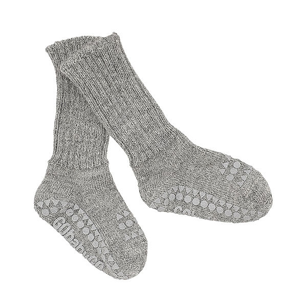 GoBabyGo Krabbelsocken NON-SLIP ALPACA in grey melange