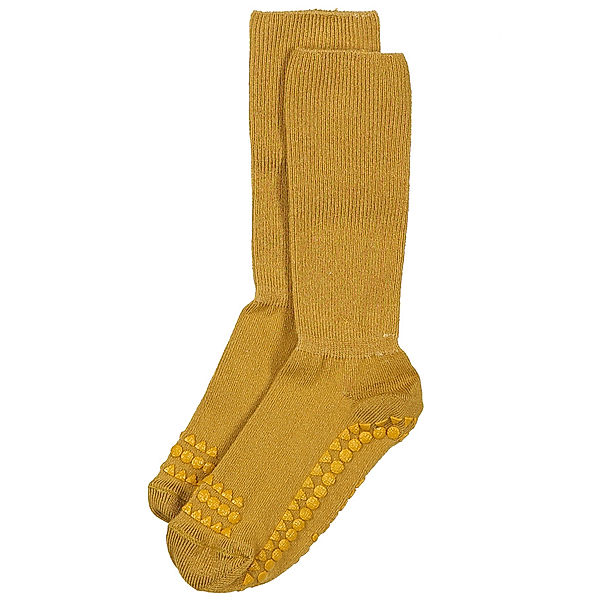 GoBabyGo Krabbelsocken NON-SLIP BAMBOO in senfgelb