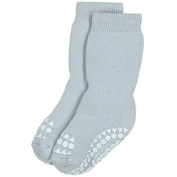 GoBabyGo Krabbelsocken NON-SLIP mit Frottee in sky blue