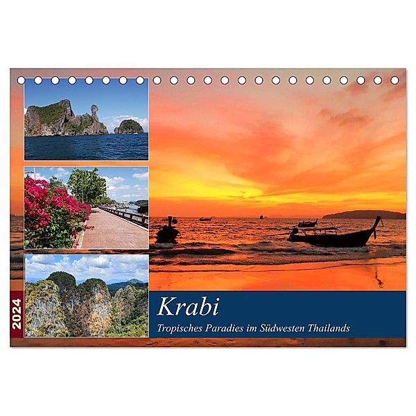 Krabi - Tropisches Paradies im Südwesten Thailands (Tischkalender 2024 DIN A5 quer), CALVENDO Monatskalender, Martin Gillner