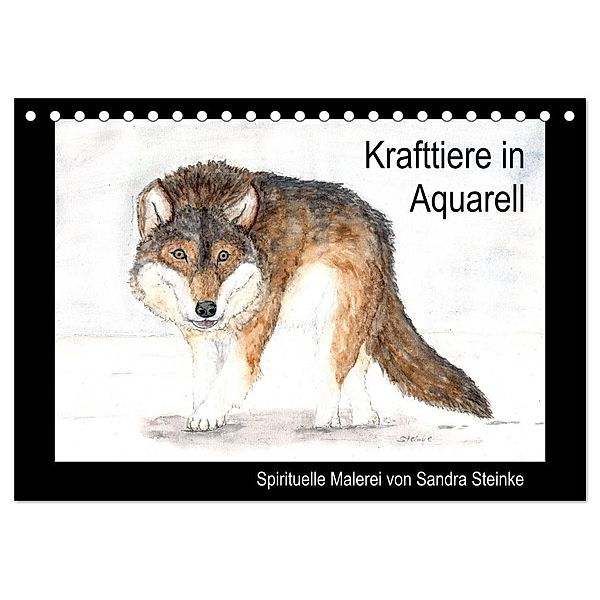 Krafttiere in Aquarell (Tischkalender 2024 DIN A5 quer), CALVENDO Monatskalender, Sandra Steinke