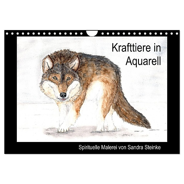 Krafttiere in Aquarell (Wandkalender 2024 DIN A4 quer), CALVENDO Monatskalender, Sandra Steinke