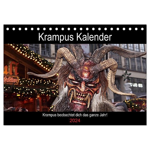 Krampus Kalender 2024 (Tischkalender 2024 DIN A5 quer), CALVENDO Monatskalender, Christian Mueller