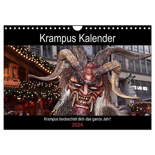 Krampus Kalender 2024 (Wandkalender 2024 DIN A4 quer), CALVENDO Monatskalender, Christian Mueller