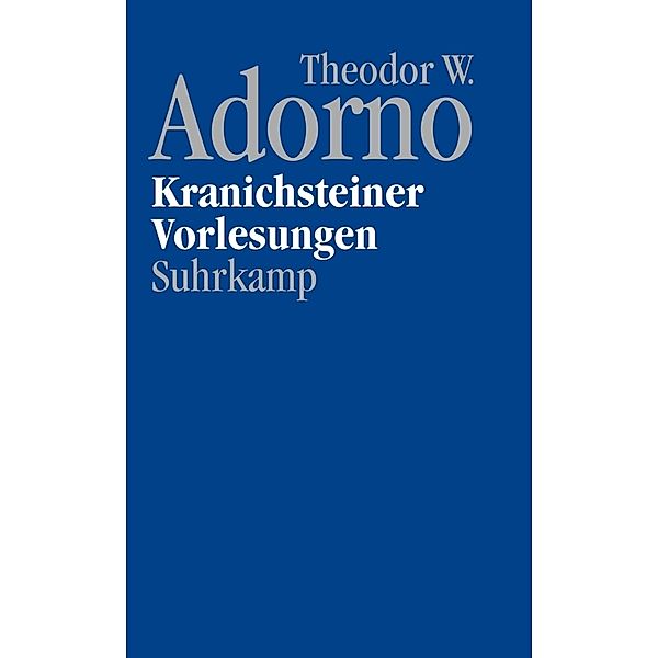 Kranichsteiner Vorlesungen, m. DVD-Audio, Theodor W. Adorno