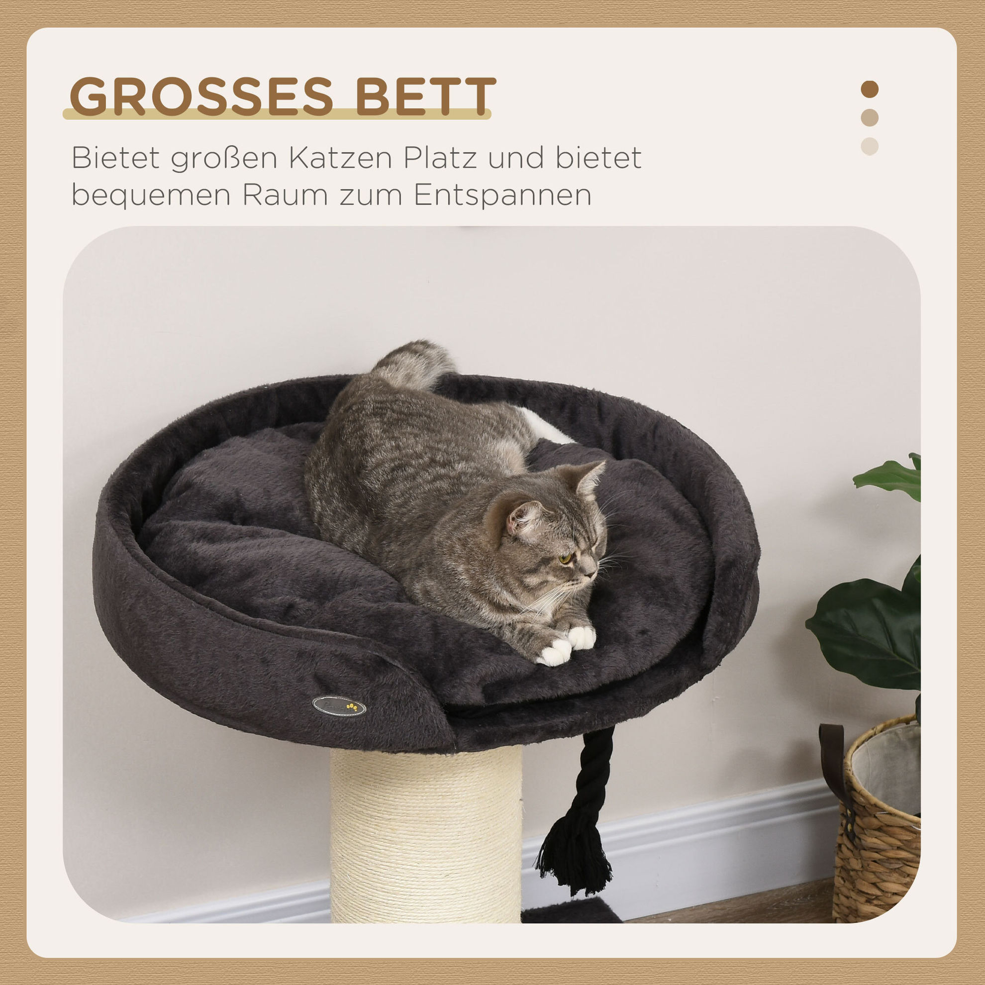 Kratzbaum mit Katzenbett grau Farbe: grau bestellen | Weltbild.de