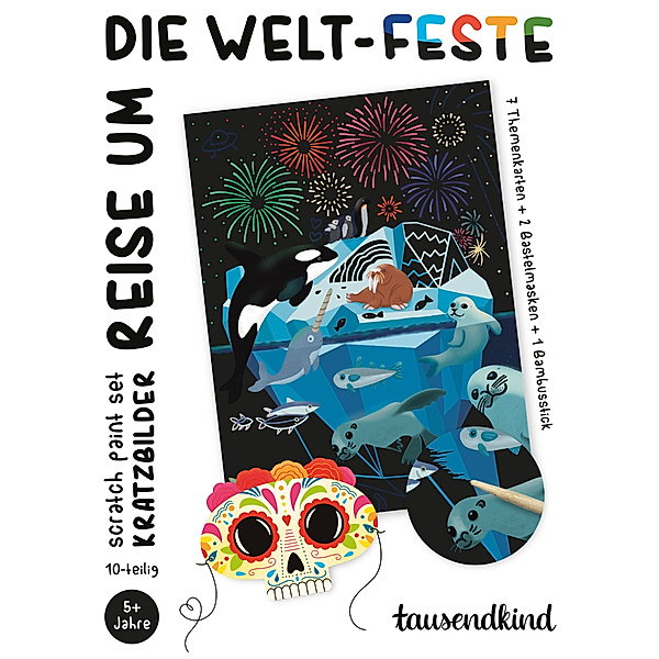 tausendkind learn & play Kratzbilder REISE UM DIE WELT - FESTE 10-teilig