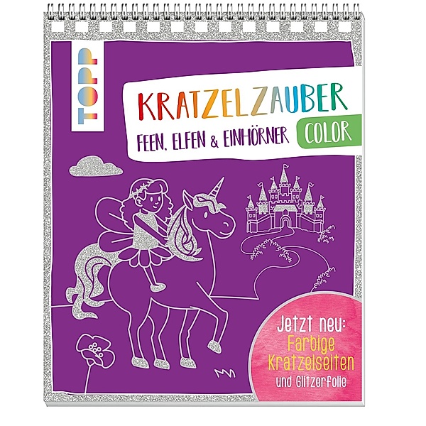 Kratzelzauber Color Feen, Elfen & Einhörner, m. Holzstift, frechverlag