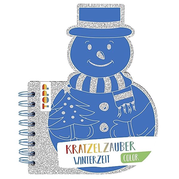 Kratzelzauber Color Winterzeit (Kratzelbuch in Schneemannform), frechverlag