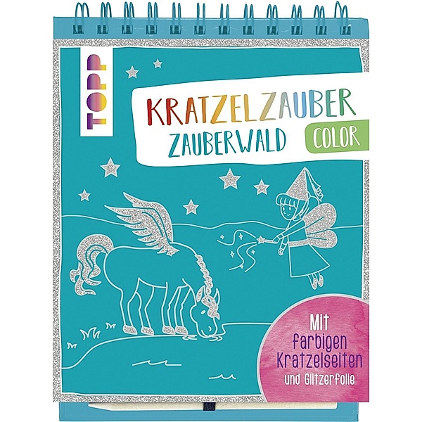 Kratzelzauber Color Zauberwald, m. Holzstift, frechverlag