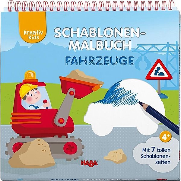 Kreativ Kids Schablonen-Malbuch Fahrzeuge