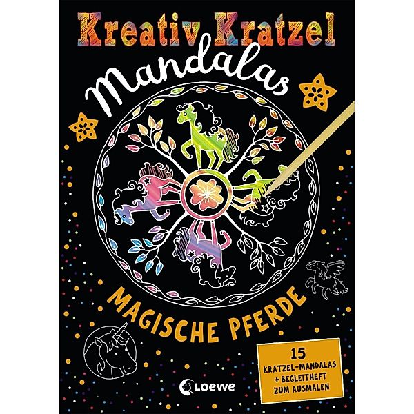 Kreativ-Kratzel Mandalas: Magische Pferde