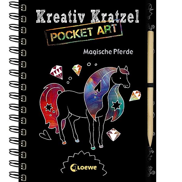 Kreativ-Kratzel Pocket Art: Magische Pferde