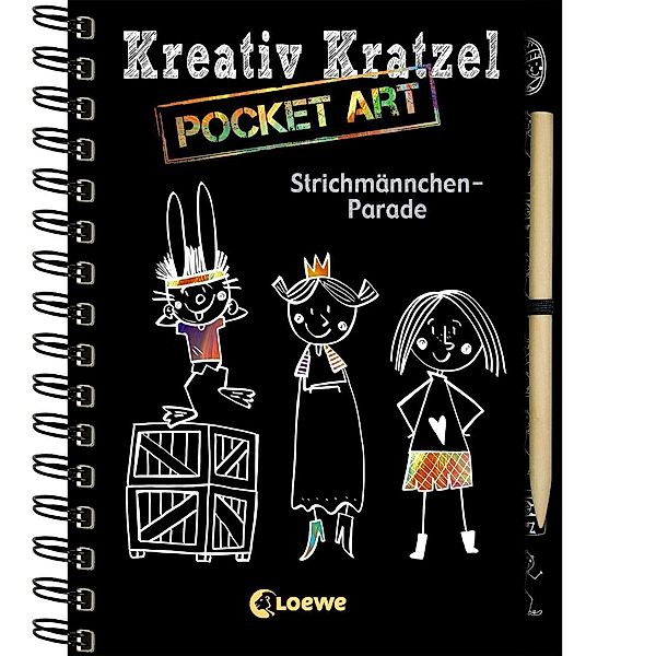 Kreativ-Kratzel Pocket Art: Strichmännchen-Parade