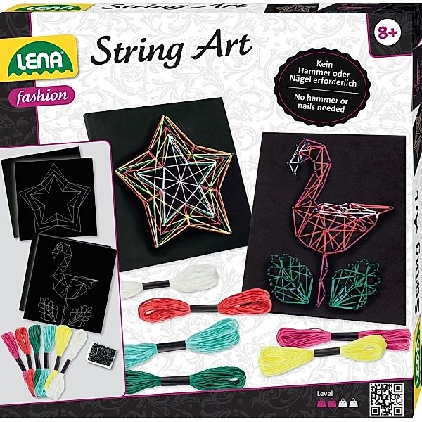 LENA® Kreativ-Set STRING ART – FLAMINGO & STERN