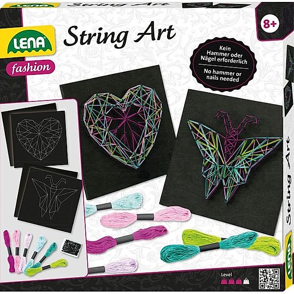 LENA® Kreativ-Set STRING ART – SCHMETTERLING & HERZ